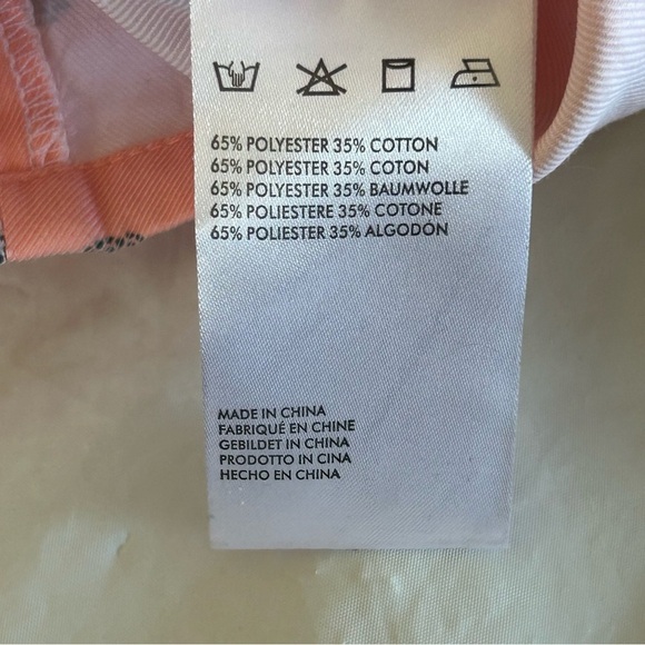 EGGIE X UO Puff Sleeve Button Front Fitted Babydoll Dress Size S Peach Dot NWT - Picture 11 of 13